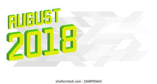 Summer 2018 banner template. isometric colorful font on abstract gray background