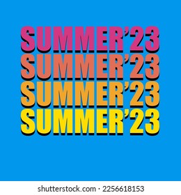 summer 2023 bright print writings vector