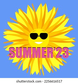 Ilustración vectorial de sol de aspersión de verano 2023