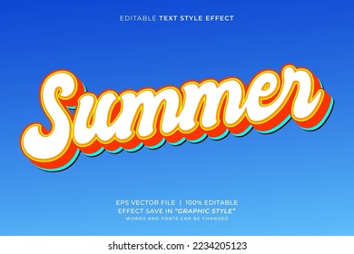 Summer 3D editable text effect template