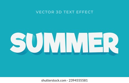 Summer 3D editable text effect template style premium vector Eps10