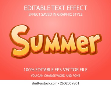 summer 3d editable text effect template 