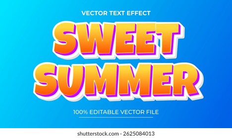 Summer 3d editable text effect and sea landscape background