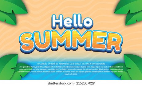 Summer 3d Style Text Effect With Beach Background