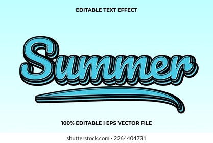 summer 3d text effect and editable text, template 3d style use for business tittle
