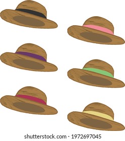 Summer 6color straw hat set