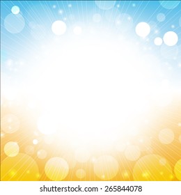 summer abstract background blur of sun sea blue sky beach vector illustration