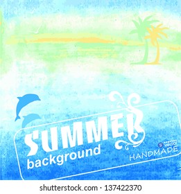 Summer abstract background or card. Vector illustration.