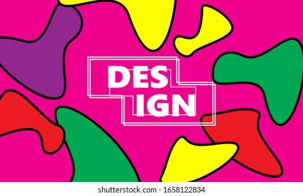 Summer abstract background. Cartoon bright pattern. Fluid flow. Fun background. Abstract cartoon poster. Vector illustration.