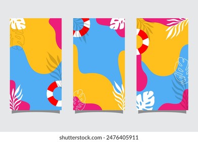Summer abstract background with copy space for text for banner, greeting card, poster, advertising and social media stories design templates
