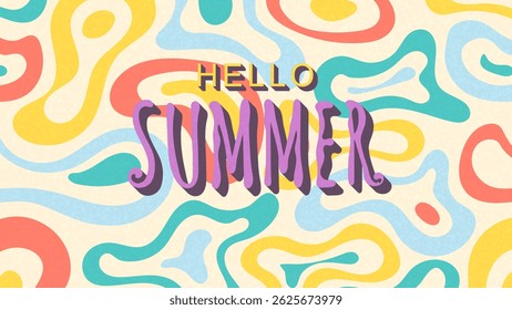 Summer Abstract Background. Fluid Shapes Pattern