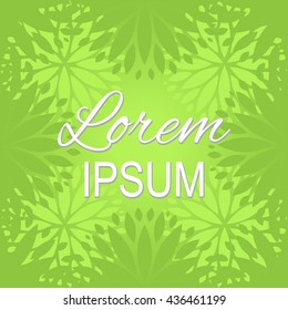Summer abstract background with green sheet. Template for eco design