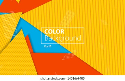 Summer abstract background. Modern material design. Cover layout template. Geometric 3d illustration. Abstract paper cut background. Vector.