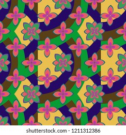 Summer abstract background nature flower pattern seamless.
