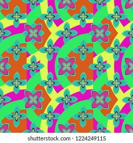 Summer abstract background nature flower pattern seamless.