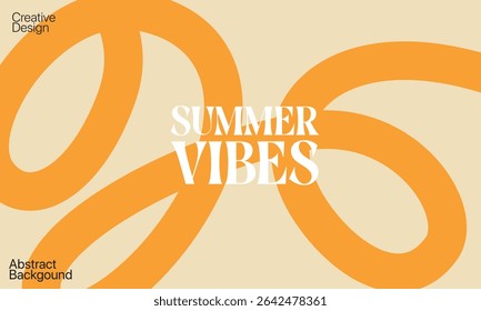 Summer abstract background with seamless yellow hand drawn lines. Modern art minimalist style design template for sales, poster, header, cover, social media, fashion ads and etc