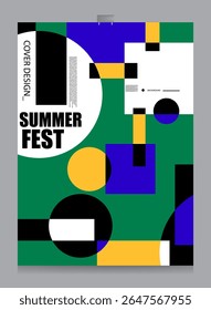 summer abstract colorful background design template
