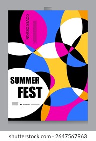 summer abstract colorful background design template