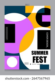 summer abstract colorful background design template
