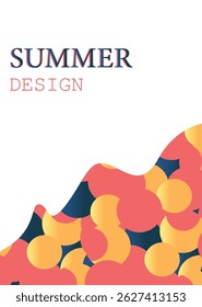 summer abstract colorful psychedelic art mobile wallpaper ,background Creative concept of summer bright  Abstract Shapes Background for social media poster, banner, cover, card, story , summer sale