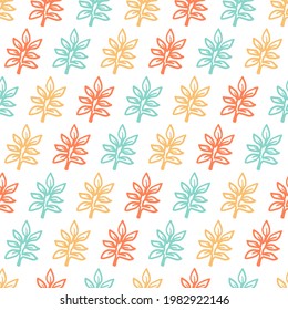 Summer abstract fern leaves vector silhouette seamless pattern can be use for background and apparel design