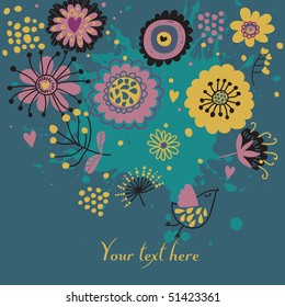 Summer abstract floral background