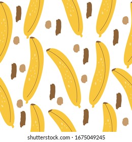 Frutas abstractas de verano ilustraciones vectoriales sin fisuras banana Diseño plano a la moda Pieza sin fisuras ilustración vectorial para envolver papel, textil, papel pintado, textil