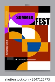 summer abstract geometric background simply and trendy design