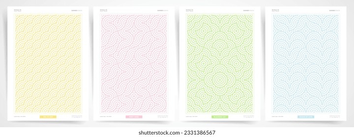 Summer Abstract Geometric Backgrounds in a Trendy Asian Style. Perfect for Business Banners, Cards, Brochures and Catalogues Wave Traditional Japanese Patterns, circles and knots.