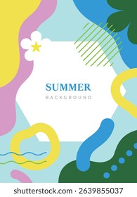 Summer Abstract Geometry Wave Confetti Line Illustration Background