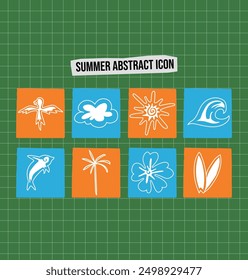 Summer abstract icon. Beach vector icon. Summer vector pattern isolated.