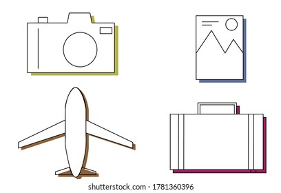 Summer abstract icon vector set