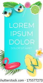 Summer Abstract Instagram stories  banner background can be use for landing page, website, mobile app, web design. Vector Illustration EPS10
