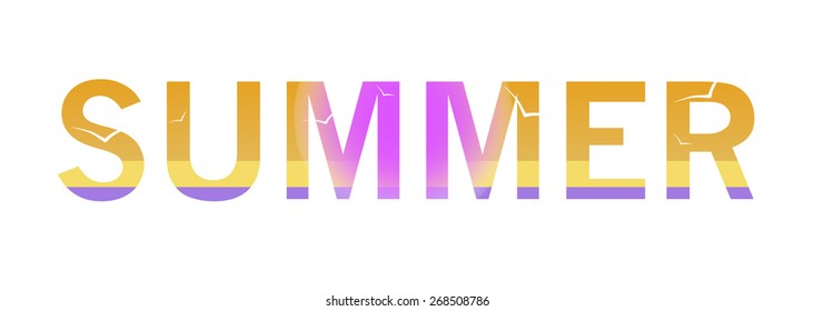 summer abstract lettering letters creative design vector