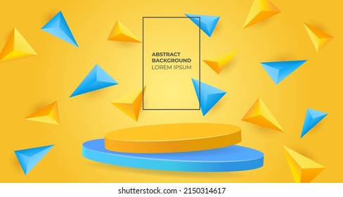 Summer abstract presentation podium in trendy color