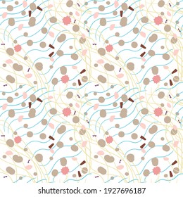 Summer abstract seamless background. Sea, stones, sand, umbrellas, sunglasses on abstract background for new ideas.