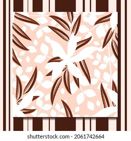 Summer abstract seamless pattern with colorful tropical leaves and plants on a delicate background. Vector design. Jungle print. Floral background. Printing and textiles. beach