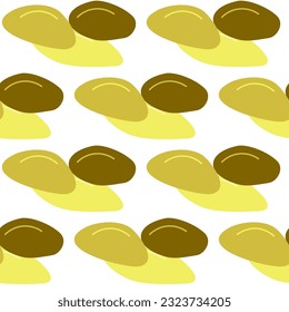 Summer abstract seamless pattern of marine plants. Marine theme. Print design, wallpaper, packaging. Vector flat illustration.