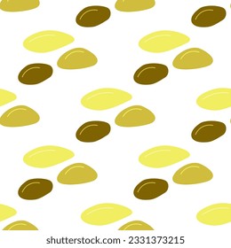 Summer abstract seamless pattern of marine plants. Marine theme. Print design, wallpaper, packaging. Vector flat illustration.