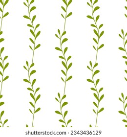 Summer abstract seamless pattern of marine plants. Algae Green. Marine theme. Print design, wallpaper, packaging. Vector flat illustration.