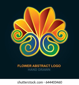 Summer abstract  sun, flower and waves  logo, icon and design element. Colorful vector theme.