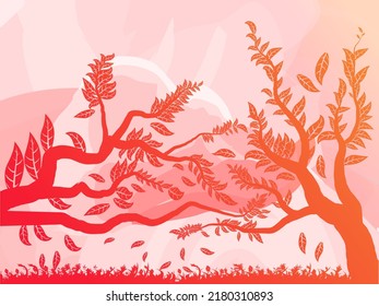 hojas de árbol abstractas de verano caen con fondo abstracto