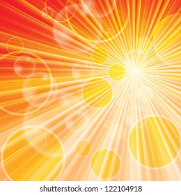 Summer abstract vector background with bubbles