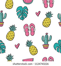 Summer abstract vector print. Seamless pattern