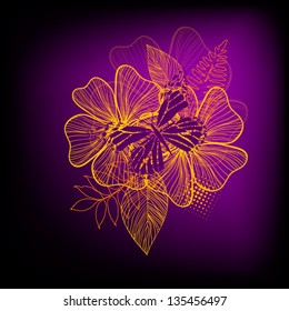 summer abstraction against a dark background