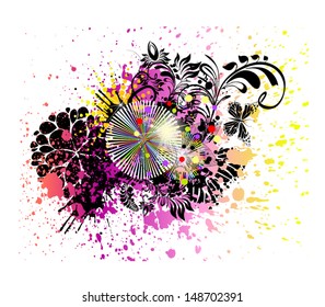 summer abstraction with butterflies