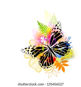 summer abstraction with butterfly