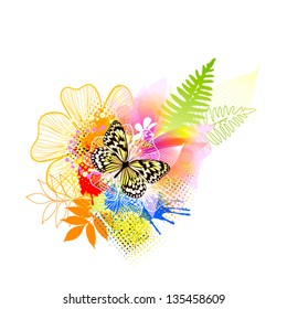 summer abstraction with butterfly