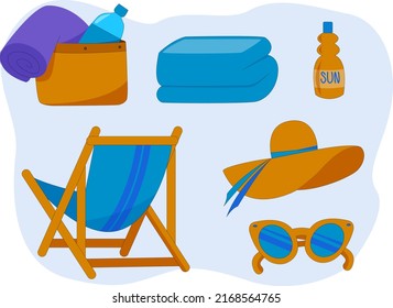 Summer accessories. Beach accessories. Summer, beach, vacation