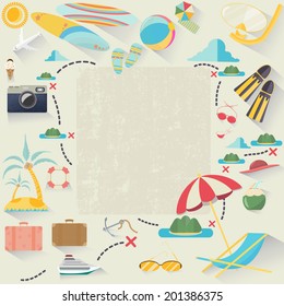 summer accessories, vector illustration.